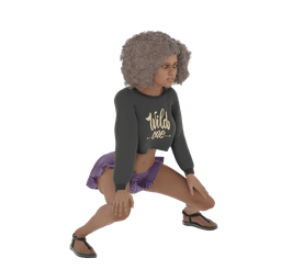 Cute Girl Twerking v2 3d model