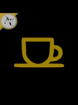 Simple Coffee Cup Symbol - 2D Art 3d model