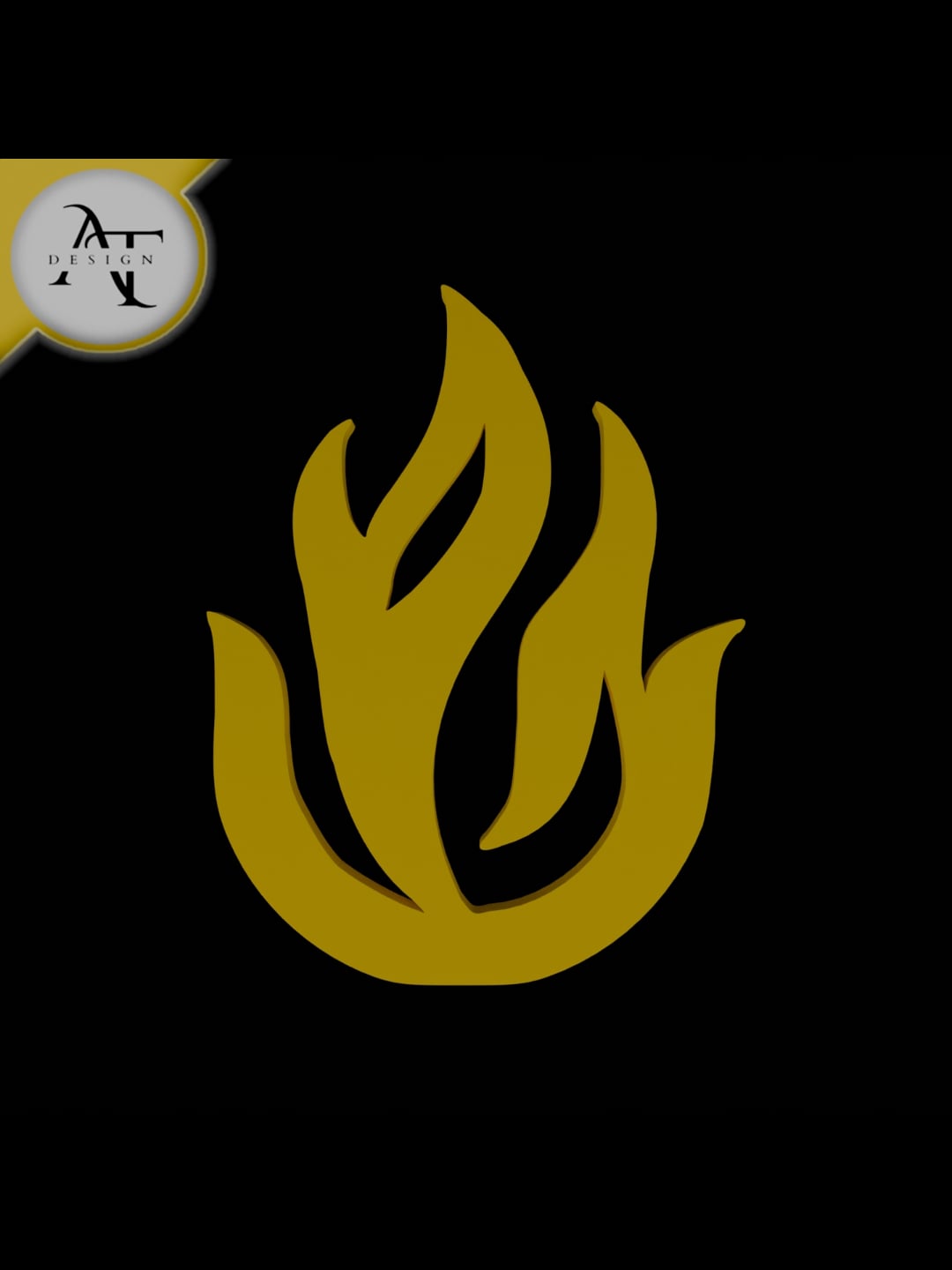 Simple Flame Symbol - 2D Art 3d model