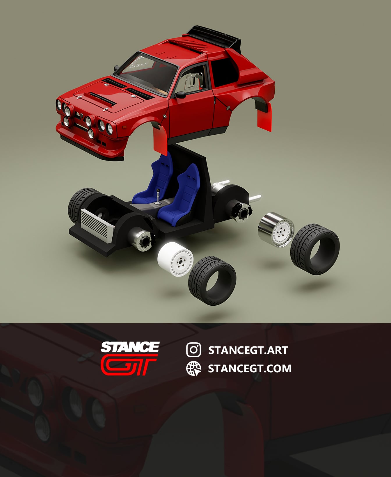 Delta S4 Rally car | Model Kit Car 3d model