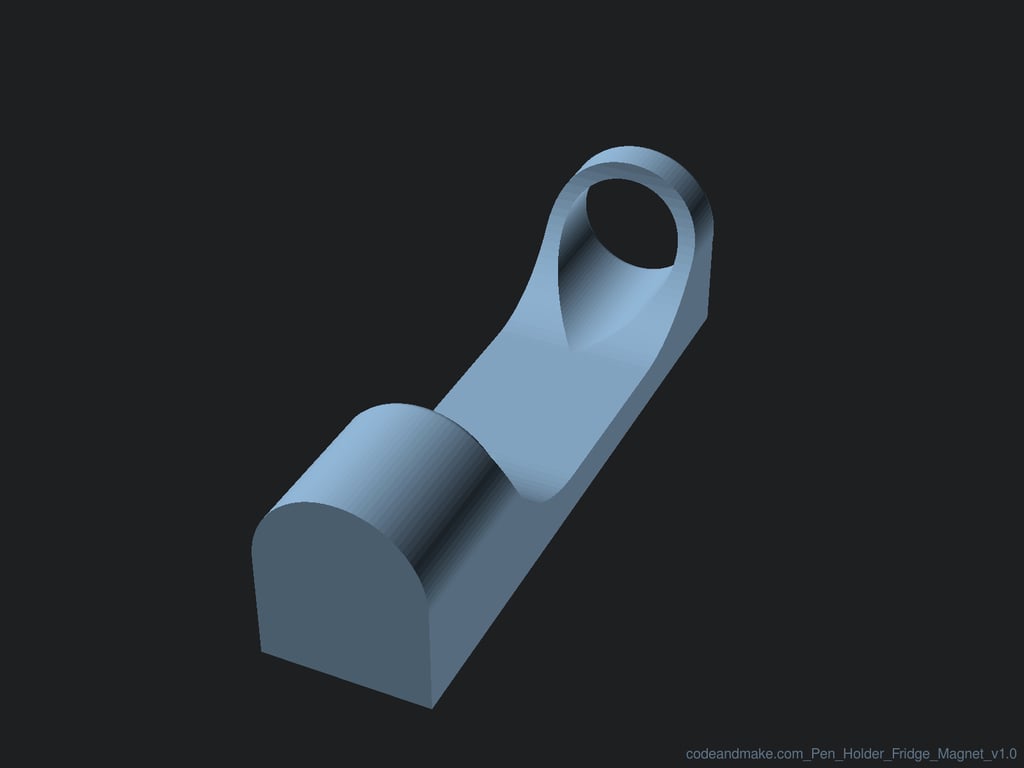 Fully Customizable Pen Holder Fridge Magnet 3d model