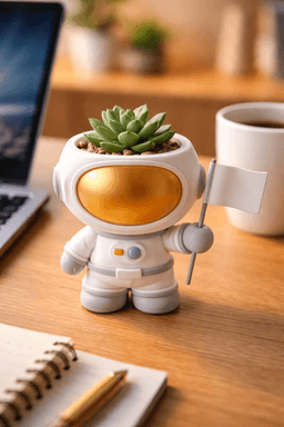 Cute Astronaut Planter STL 3d model