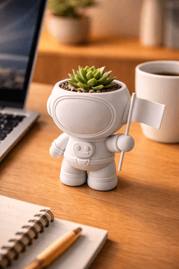 Cute Astronaut Planter STL 3d model
