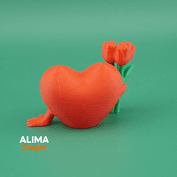Tiny Heart with Tulips 3d model