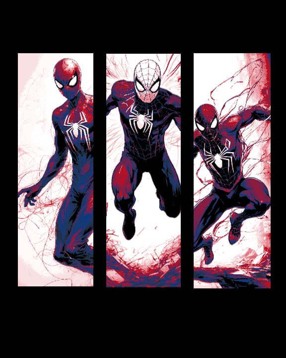 Fan Art Sketches of Marvel's Amazing Spiderman Swinging into Action - Set of 3 Bookmarks 3d model