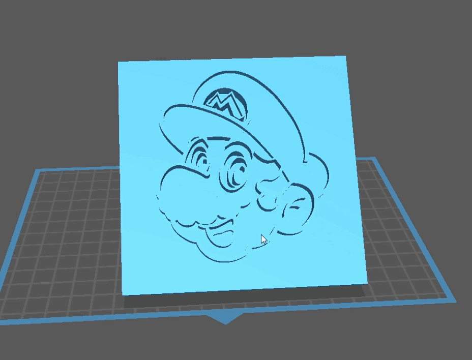Plaque tête de Mario 3d model