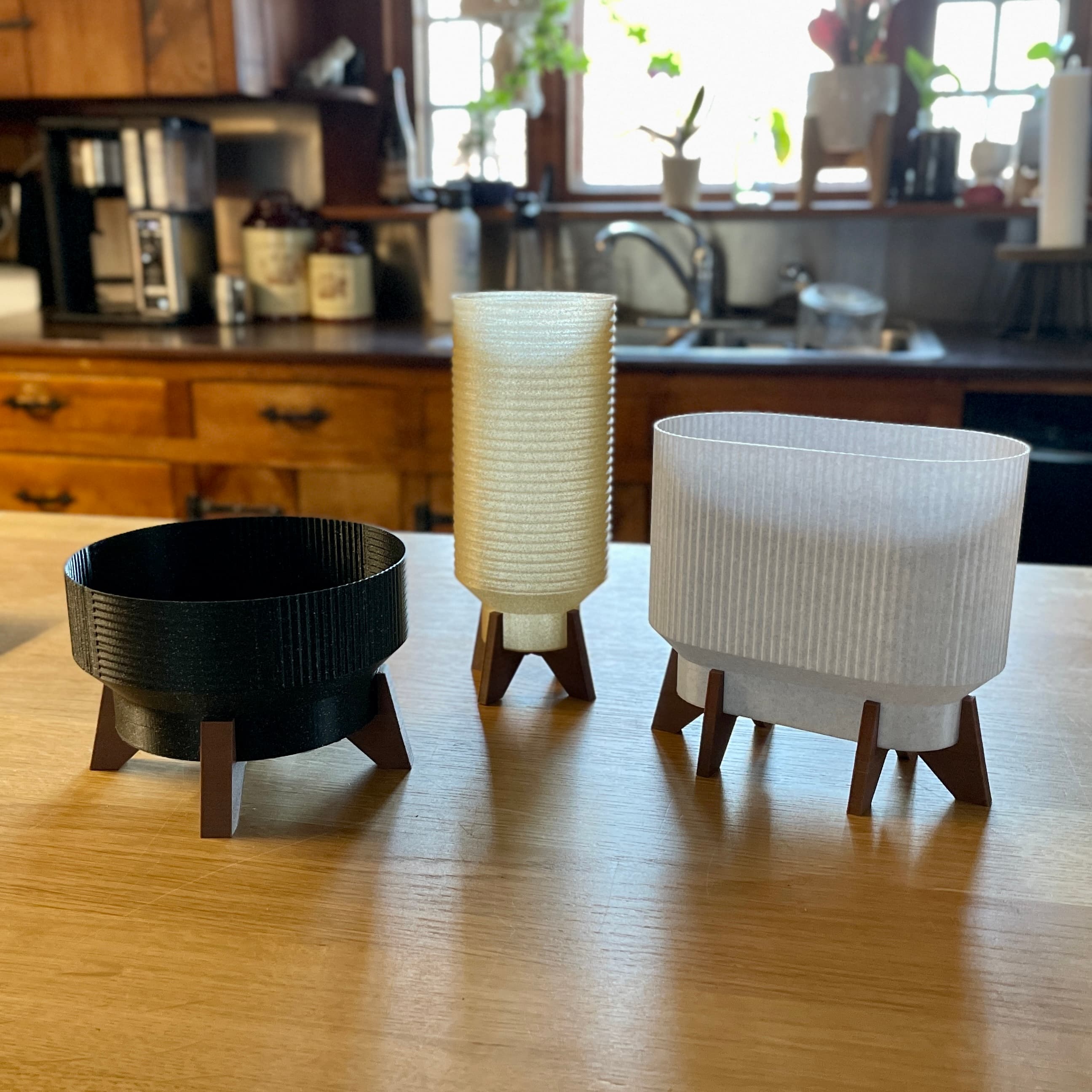 Planters With Stands Trio 3d model
