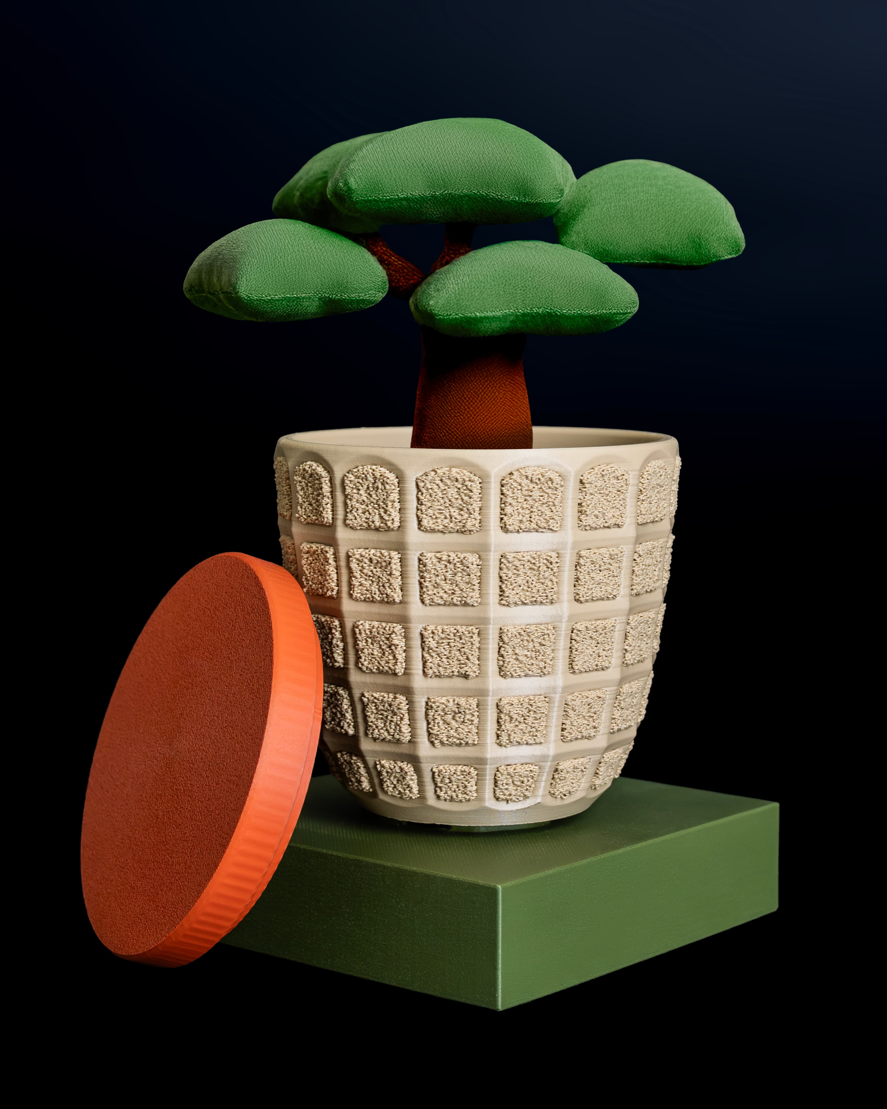 TESSERA Small Planter // 80mm Multi-Texture Pot 3d model