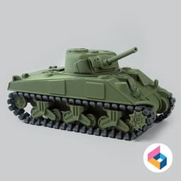 Foldable tank sherman 3d model