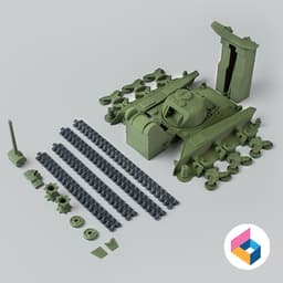 Foldable tank sherman 3d model