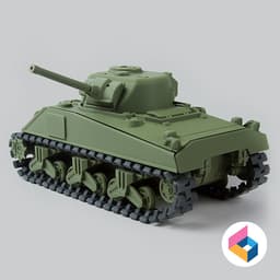 Foldable tank sherman 3d model