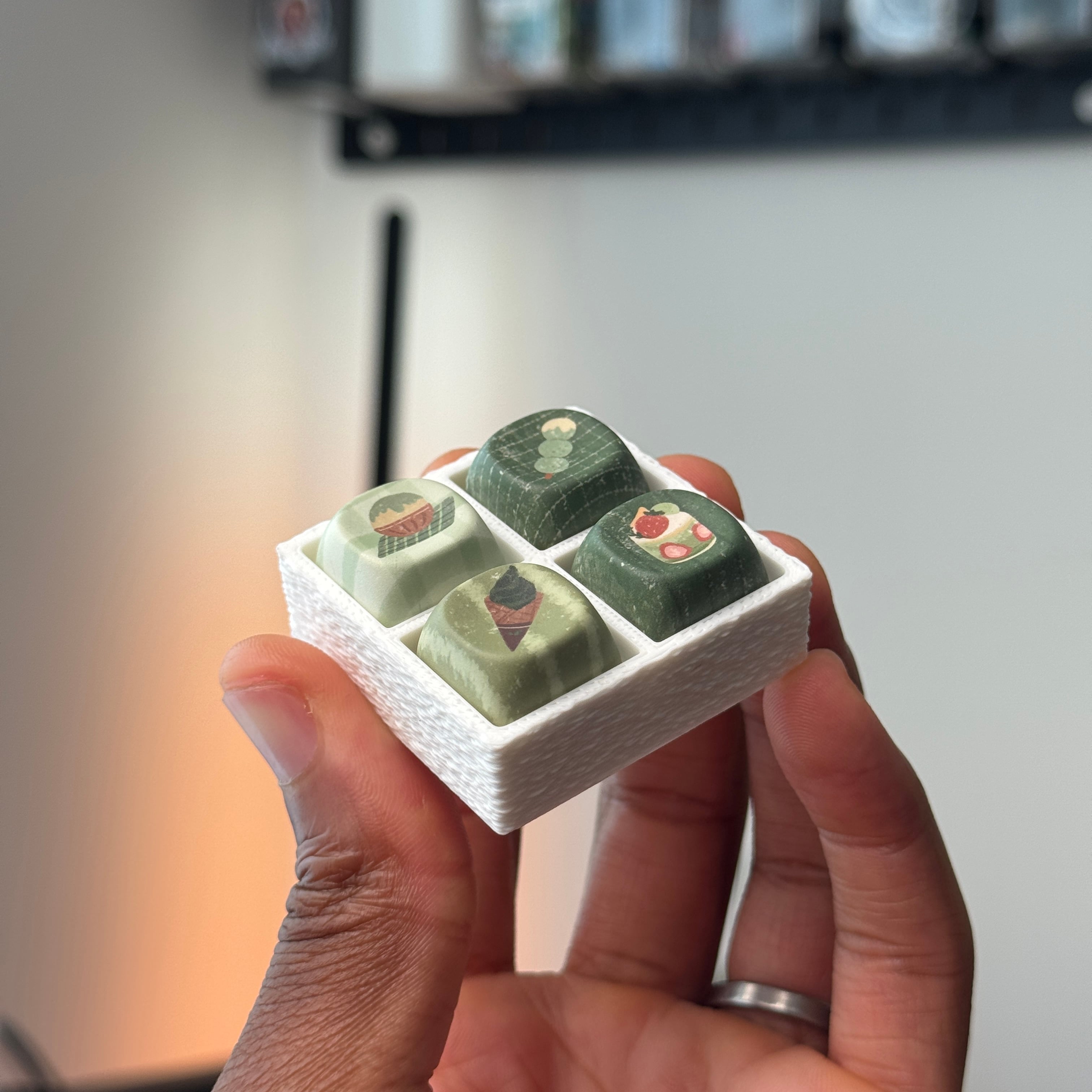 4 Slot Artisan Keycap Display Tray 3d model