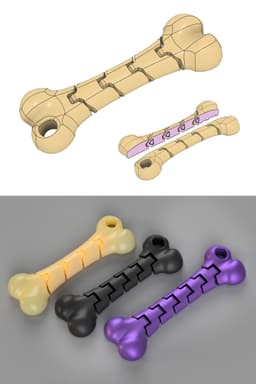 Flexible Bone keychain 3d model