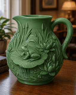 Green Frog Lotus Pitcher Vase 3d model