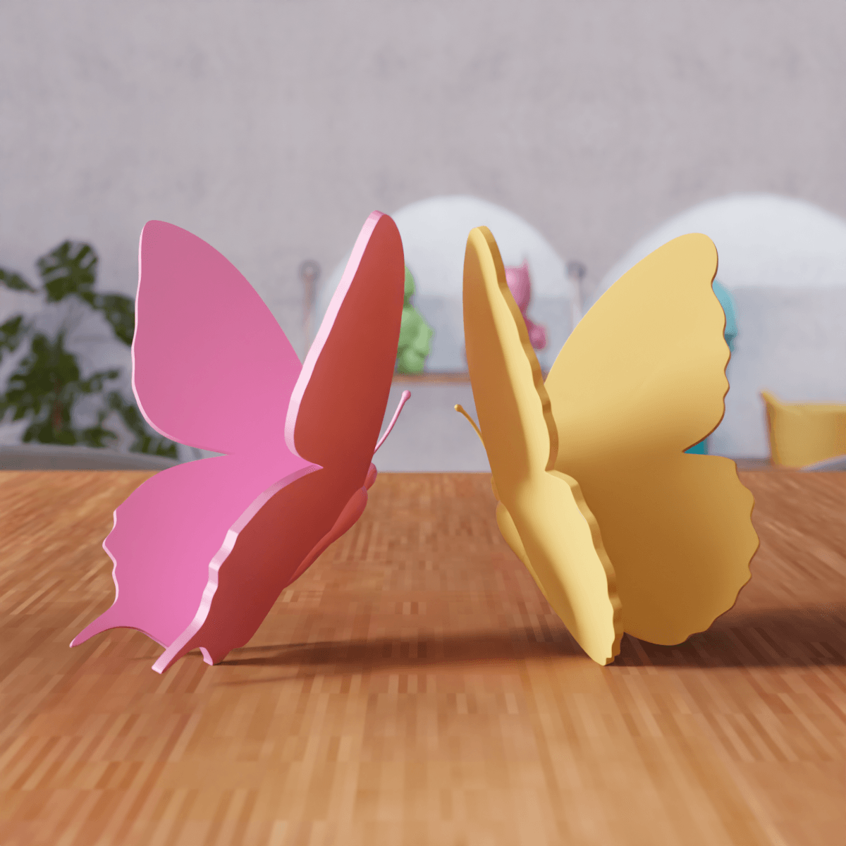 Butterfly Figure Set 3d model