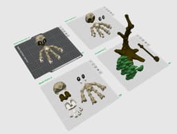 Blob Sloth - Flexi Articulated Art Toy with Tree Display 3d model