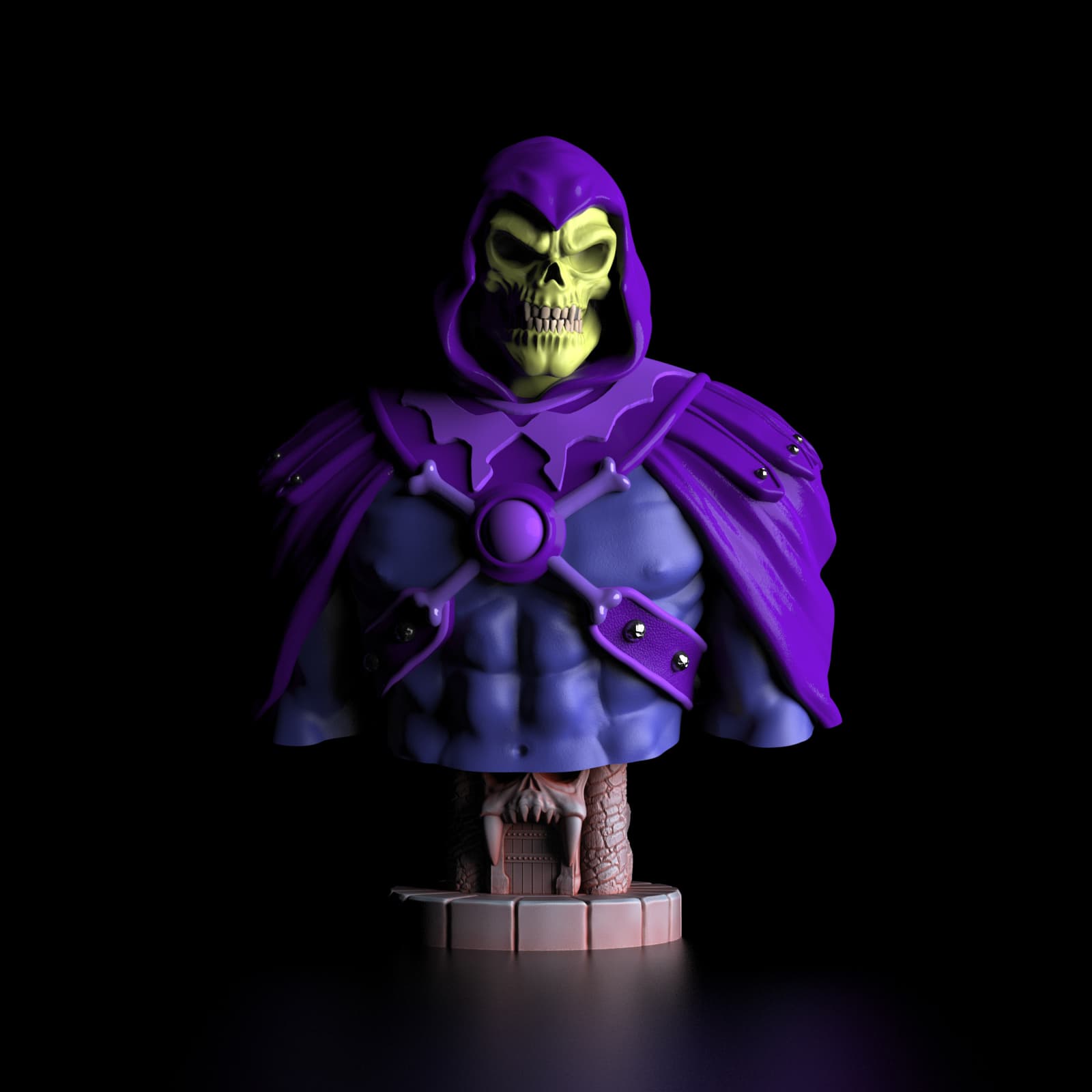Skeletor Bust (Pre-Supported) 3d model