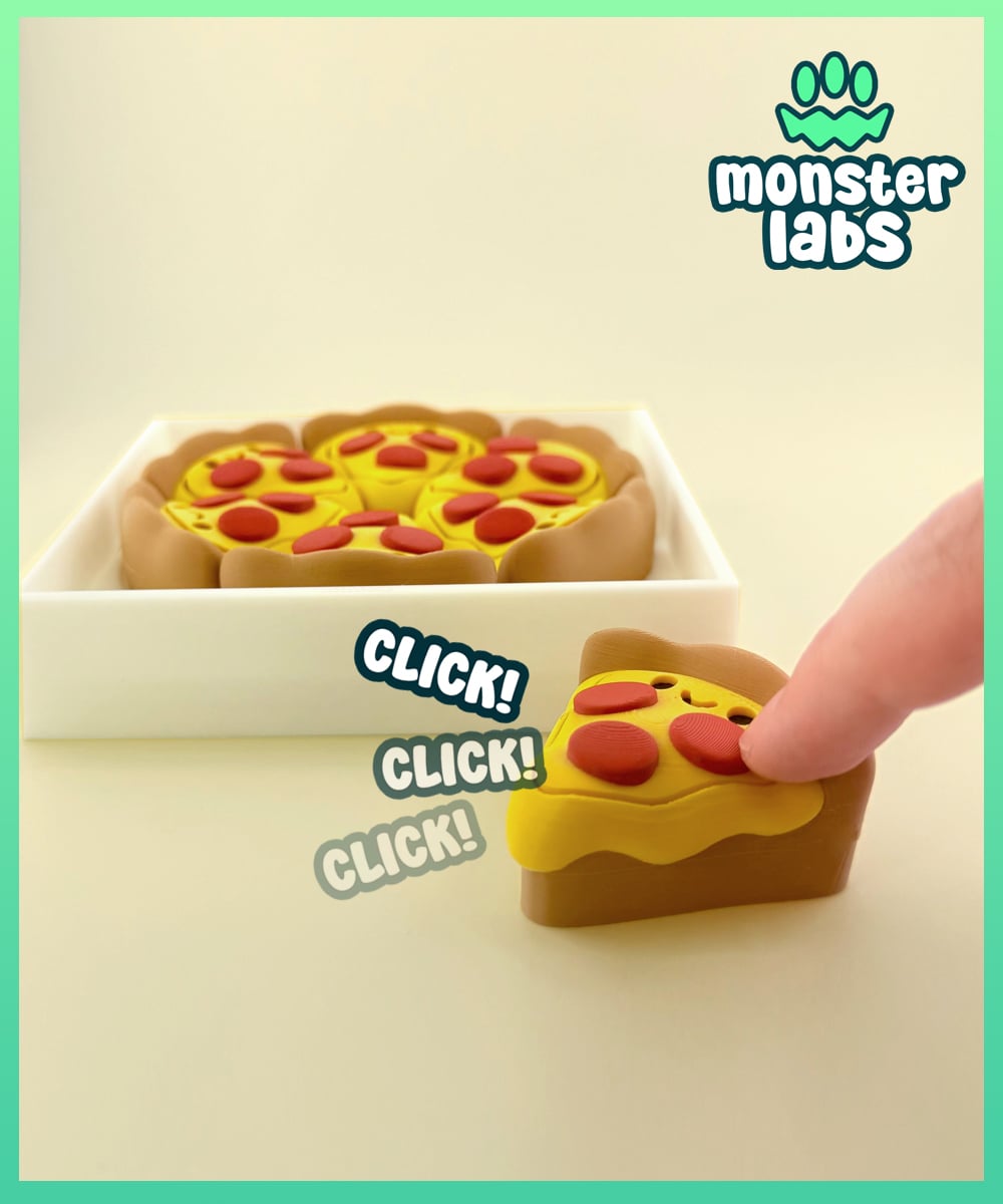 Pizza Slice Fidget Clicker Keychain 3d model