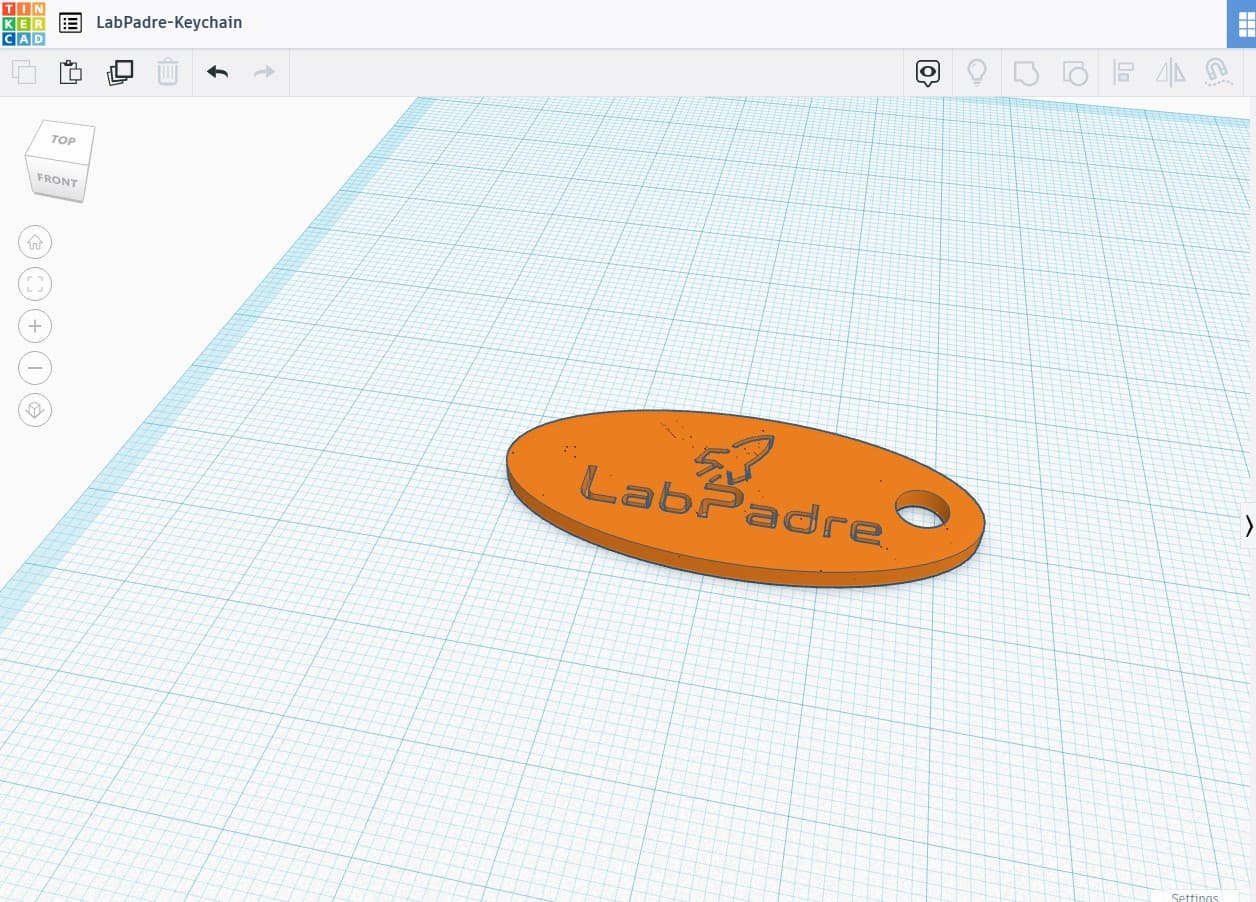 Rocket, SpaceX, LabPadre Logo, Keychain 3d model