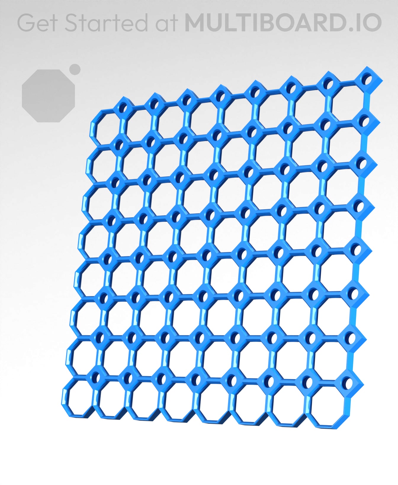8x8 MU - Center Grid Interfitted - MultiBoard Octagon Plate 3d model