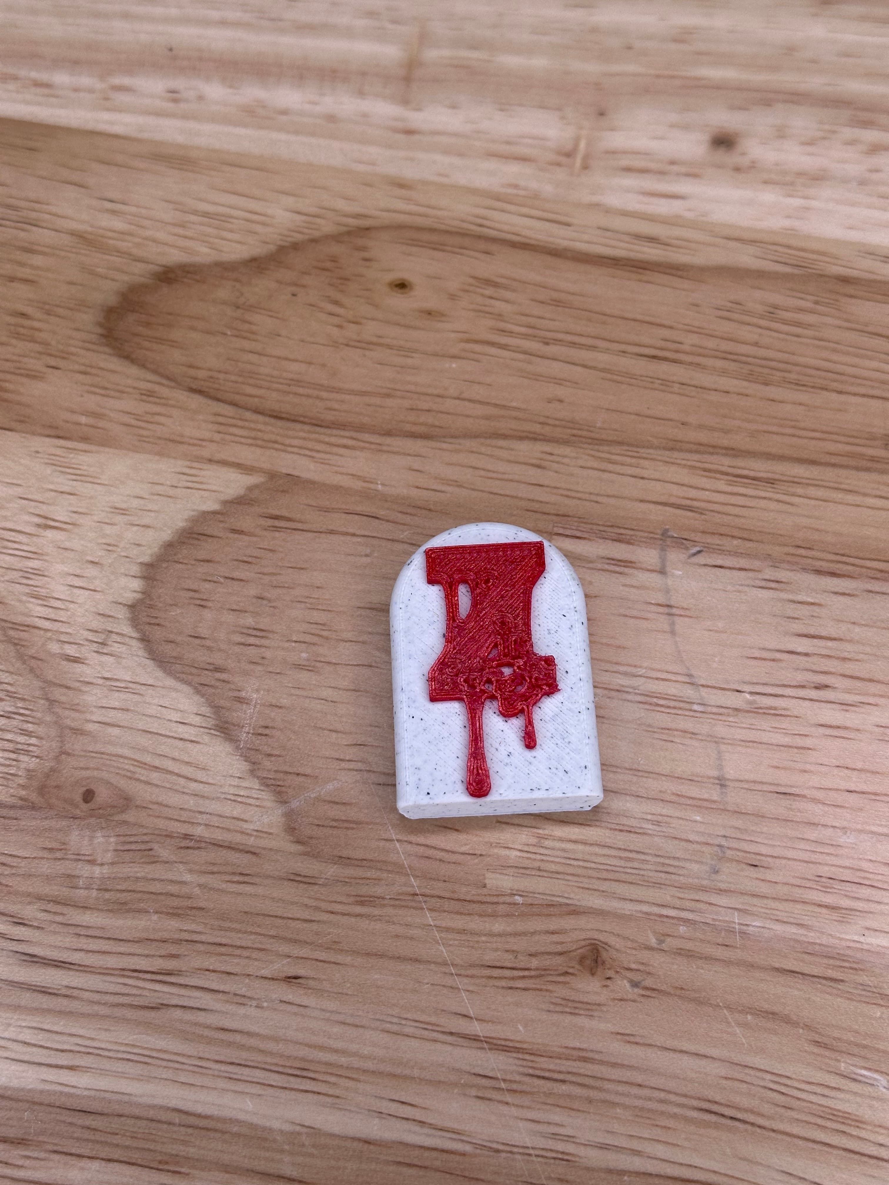 Hauntingly Stylish: Single-Color Headstone Alphabet Magnets for Halloween Z 3d model