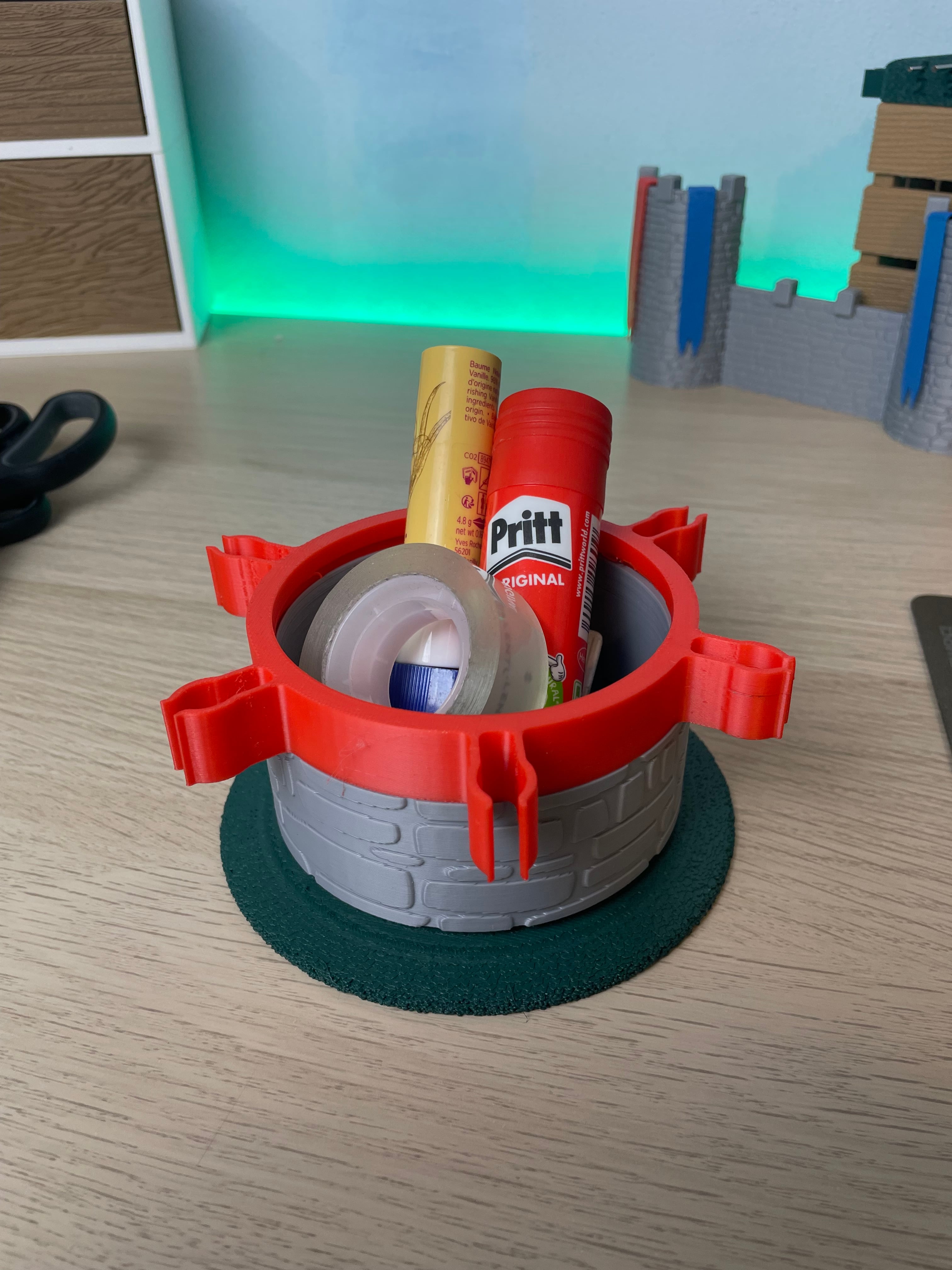 Customizable stacking organizer with snap holders Textured 3d model