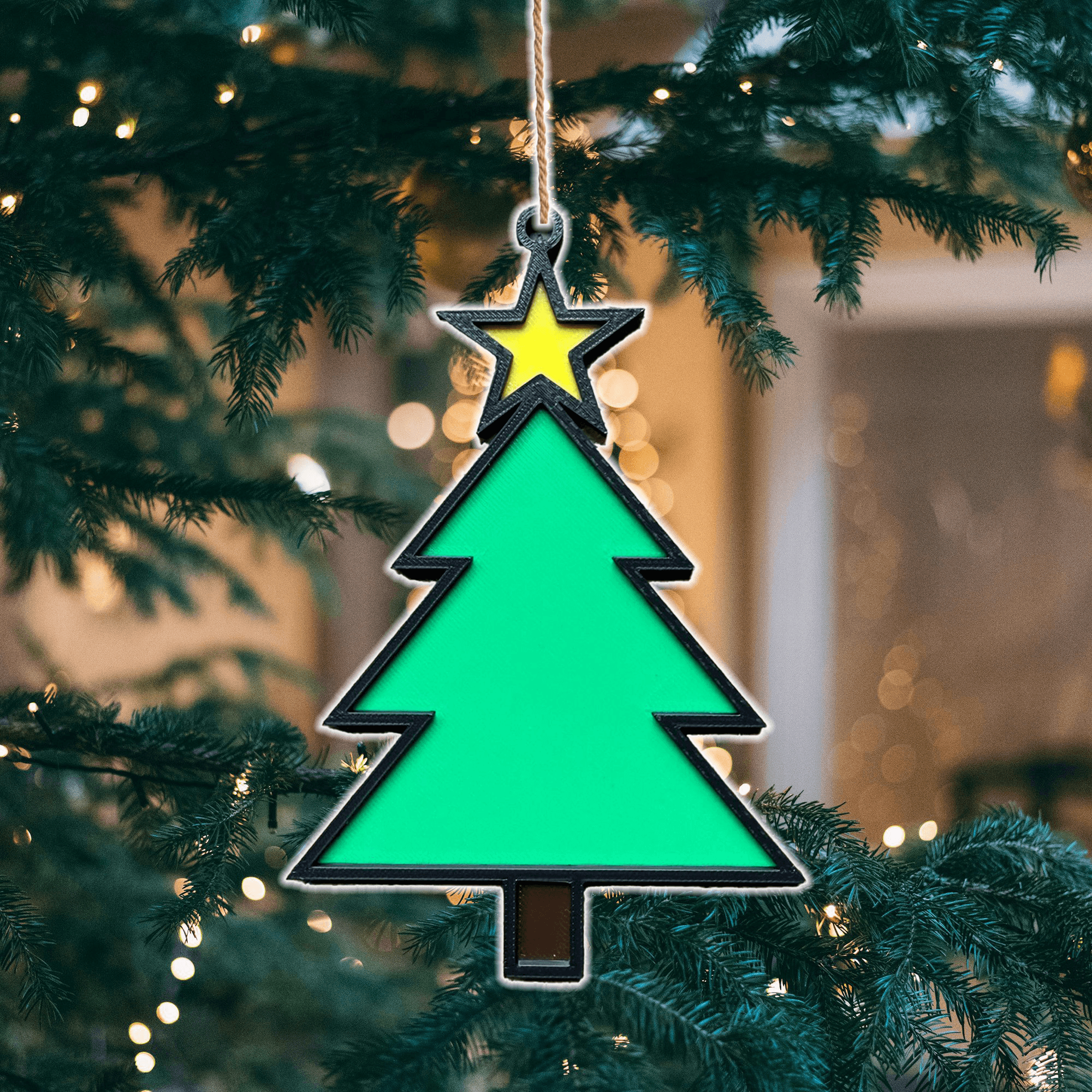 Christmas Tree with Star Ornament 3d model