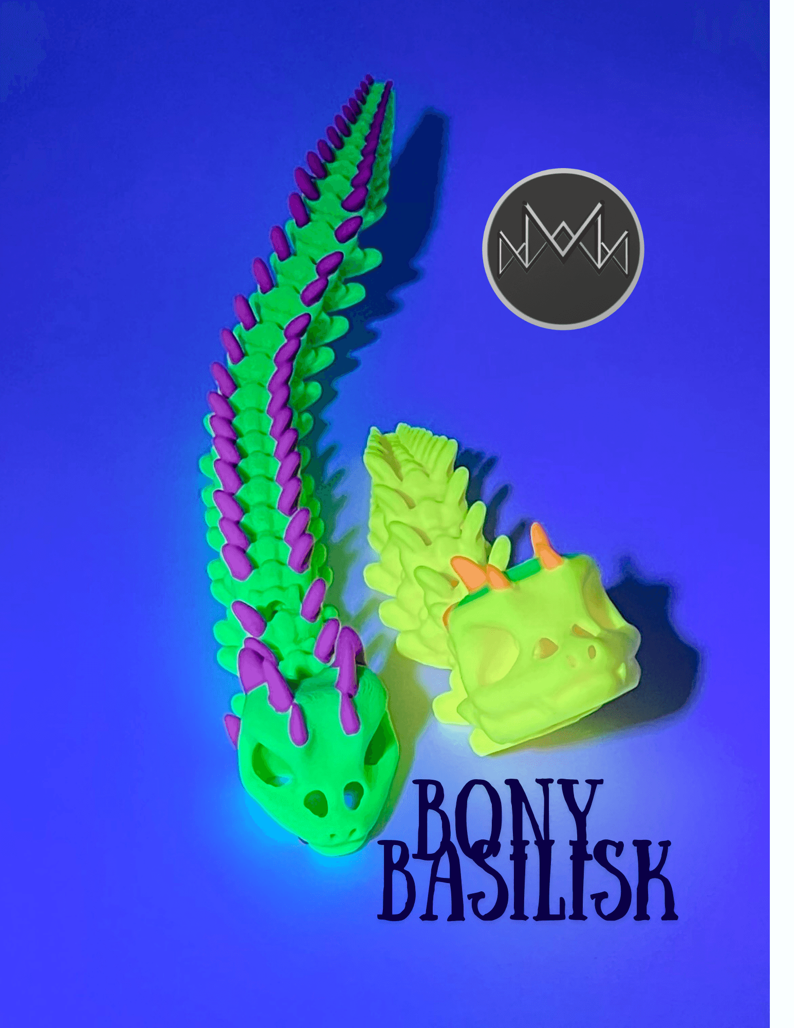 Bony Basilisk - Polymaker Panchroma Neon Green, Yellow, Orange and Magenta for this new old classic! - 3d model