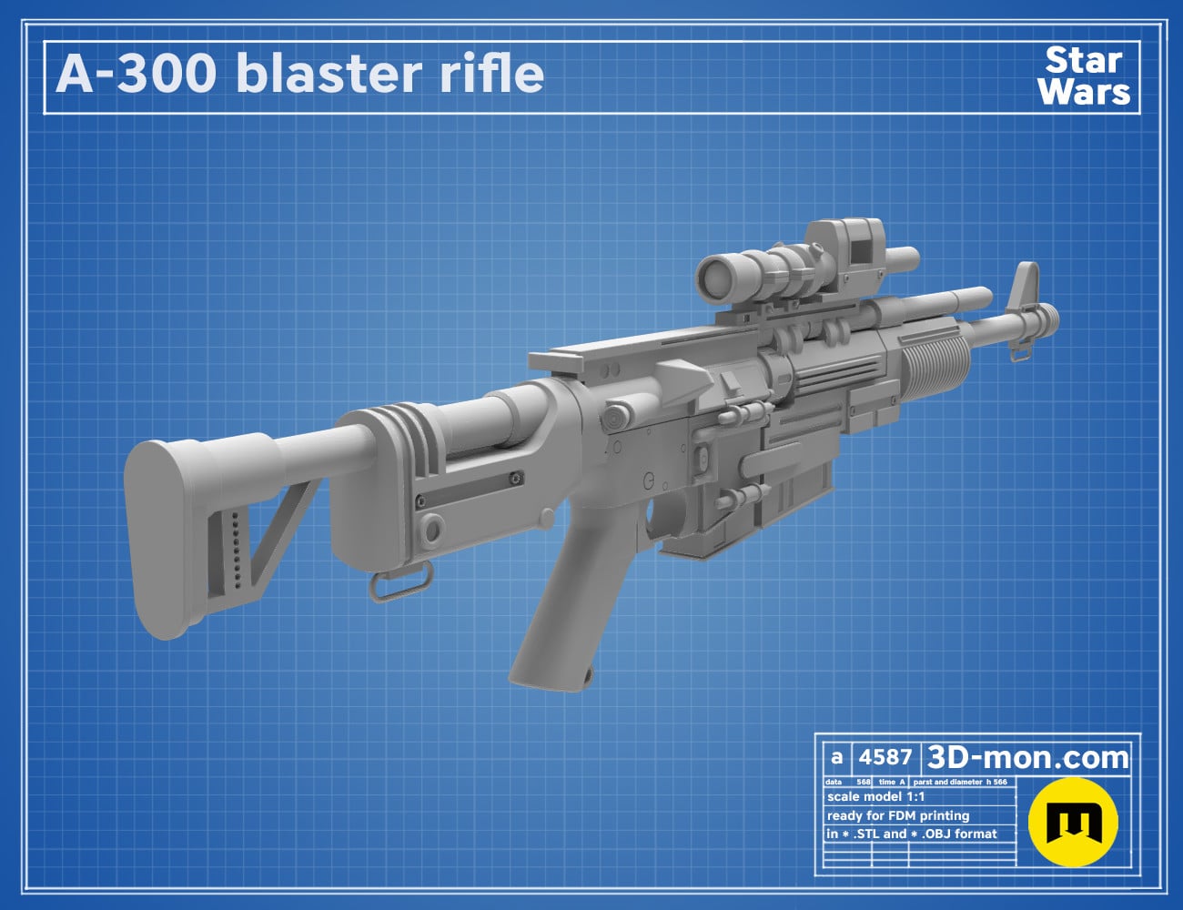 A-300 Blaster Rifle 3d model