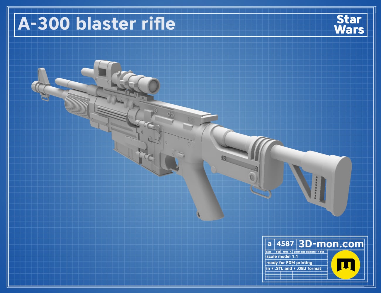 A-300 Blaster Rifle 3d model