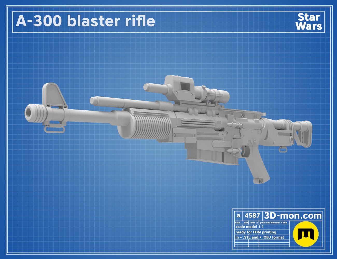 A-300 Blaster Rifle 3d model