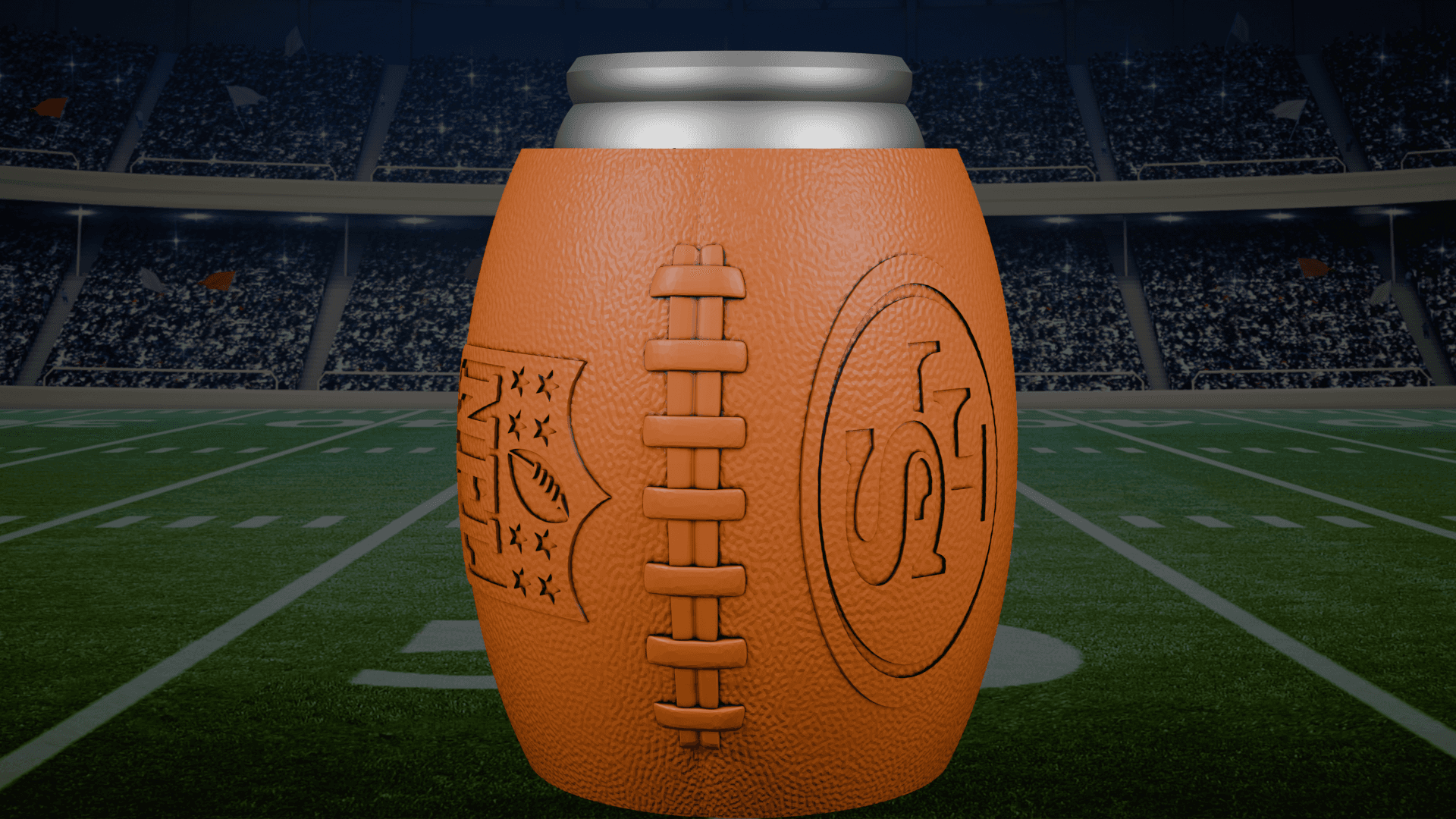 San Francisco 49ers Football Beer Can Holder 3d model