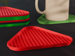 Stackable Wavy Triangle Coaster Set 3D Print STL File | 3 Sizes 3d model