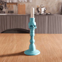 Gothic Skull Candlestick Holder Decor 3d model