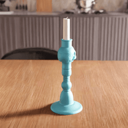 Gothic Skull Candlestick Holder Decor 3d model