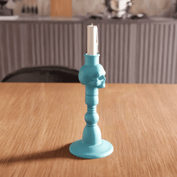 Gothic Skull Candlestick Holder Decor 3d model