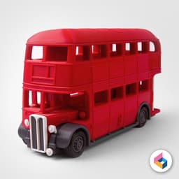 Foldable AEC-Regent 3 Red bus Double decker -1937 3d model