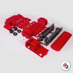 Foldable AEC-Regent 3 Red bus Double decker -1937 3d model