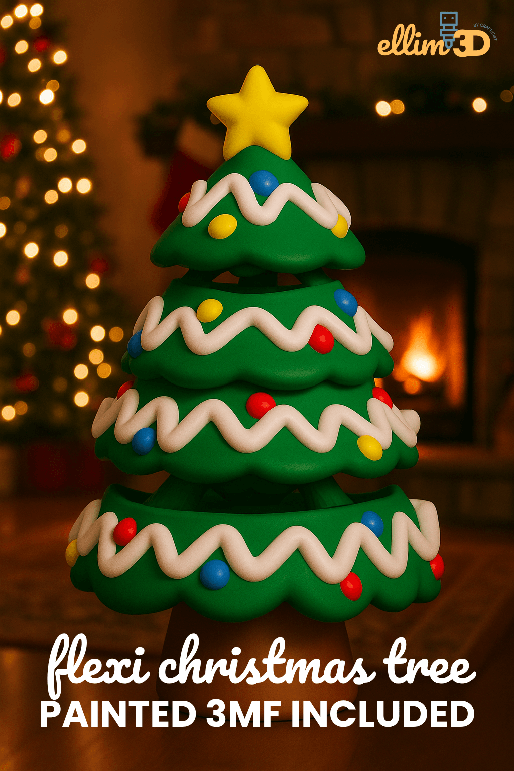 Flexi Christmas Tree Fidget 3d model
