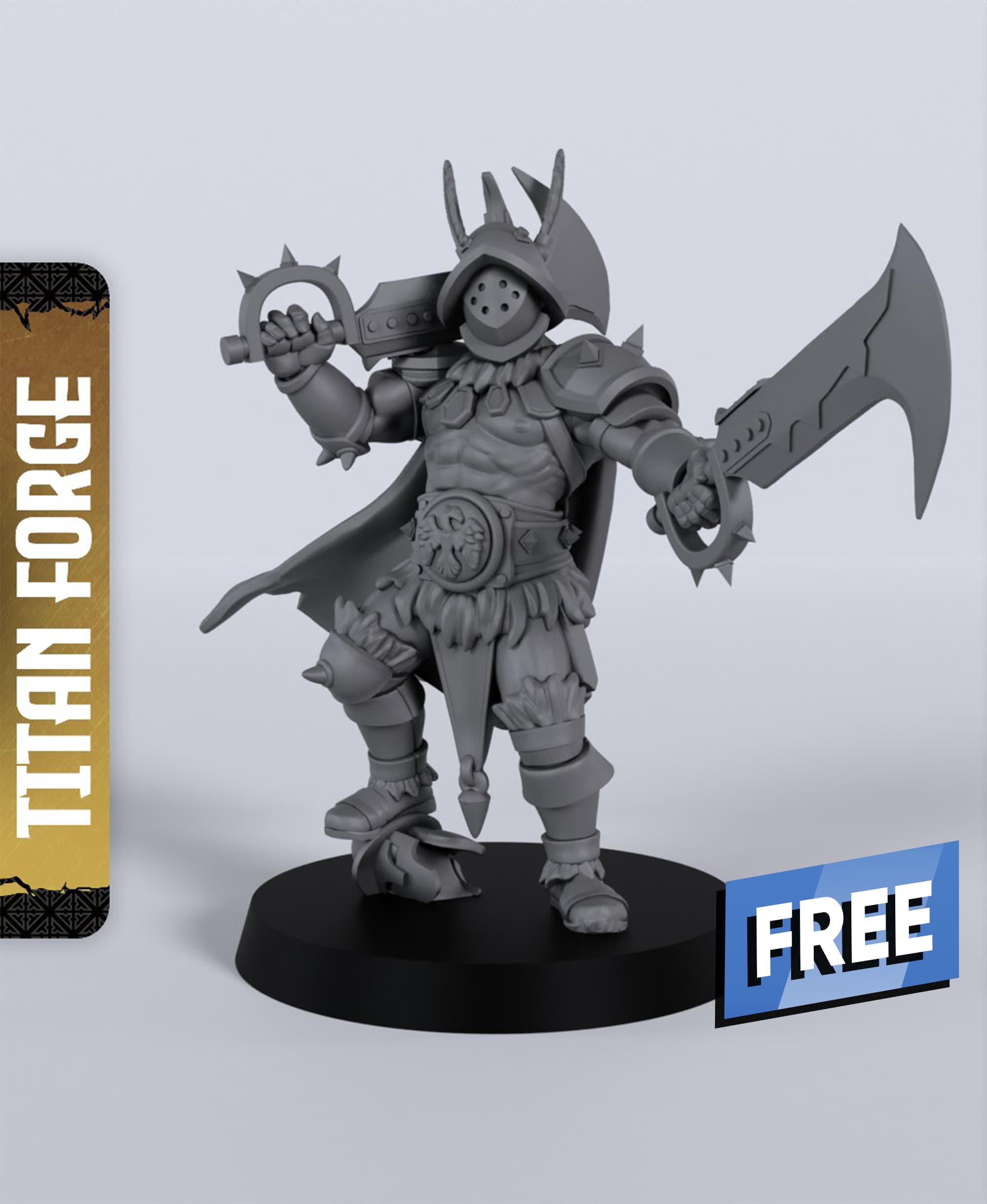 Buso-Mas the Massacrator - With Free Dragon - 5e DnD Inspired for RPG and Wargamers 3d model