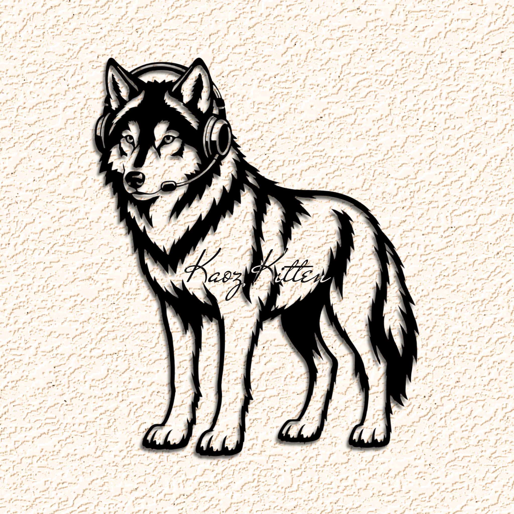 gamer-wolf wall art home decor 3d model