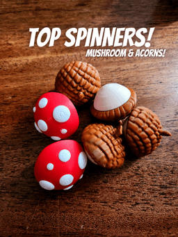 Mushroom and Acorn top spinners! 3d model