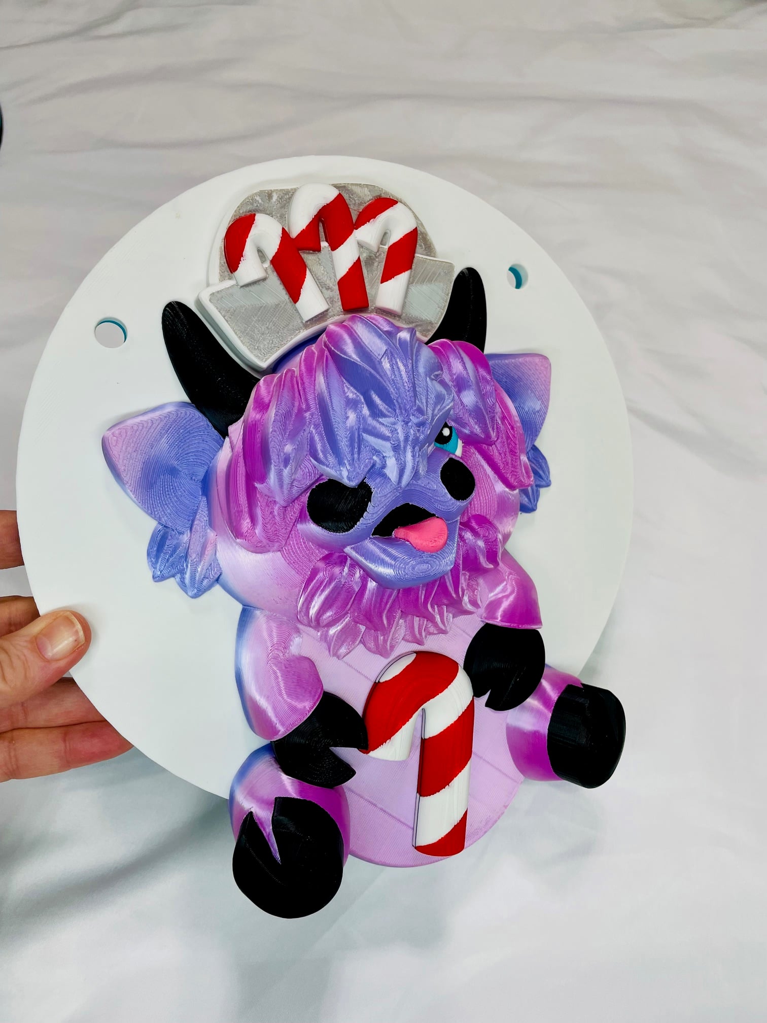 Magnetic Candy Cane Hat For Modular Cow Sign 3d model