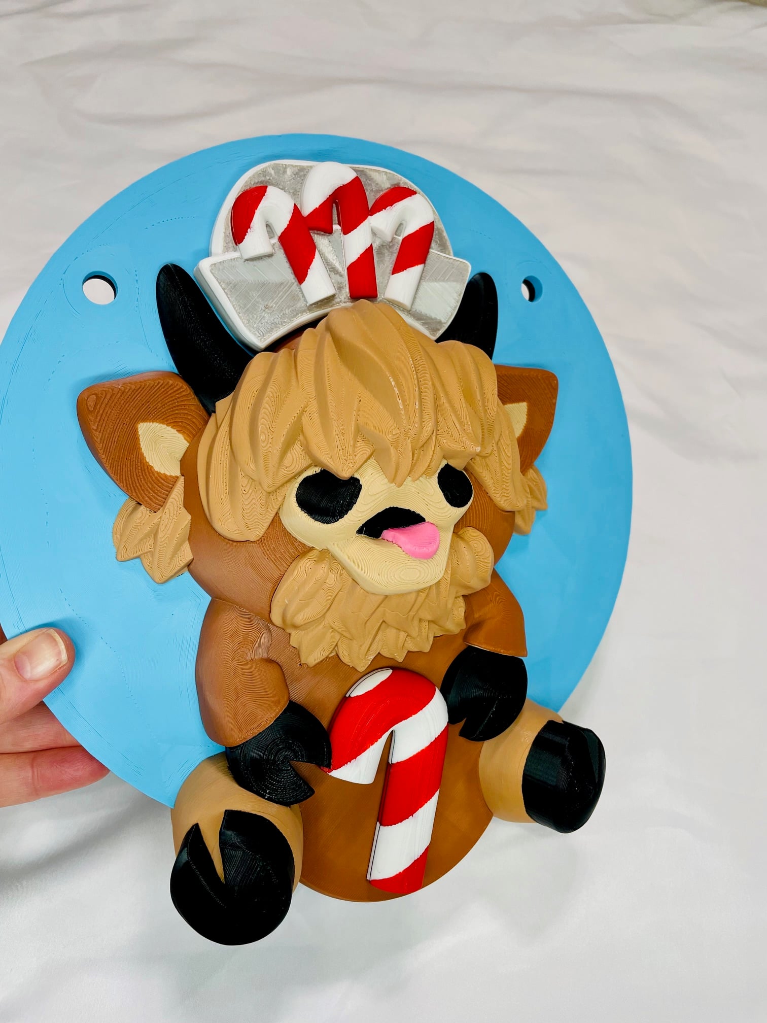 Magnetic Candy Cane Hat For Modular Cow Sign 3d model