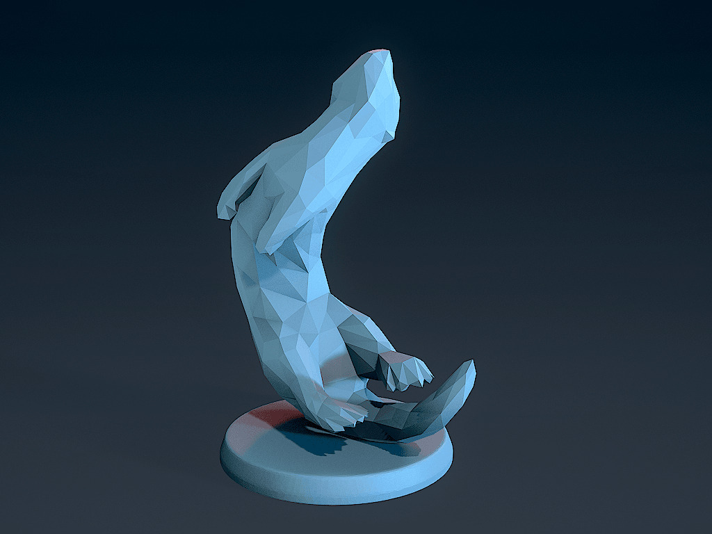 Low poly otters 3d model