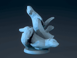 Low poly otters 3d model