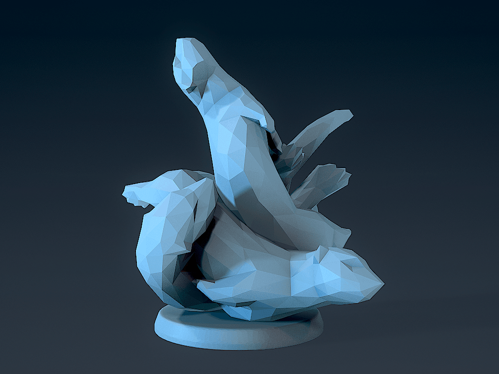 Low poly otters 3d model
