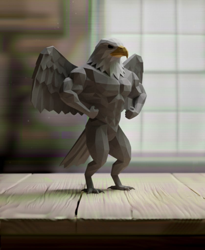Gym eagle lowpoly 3d model