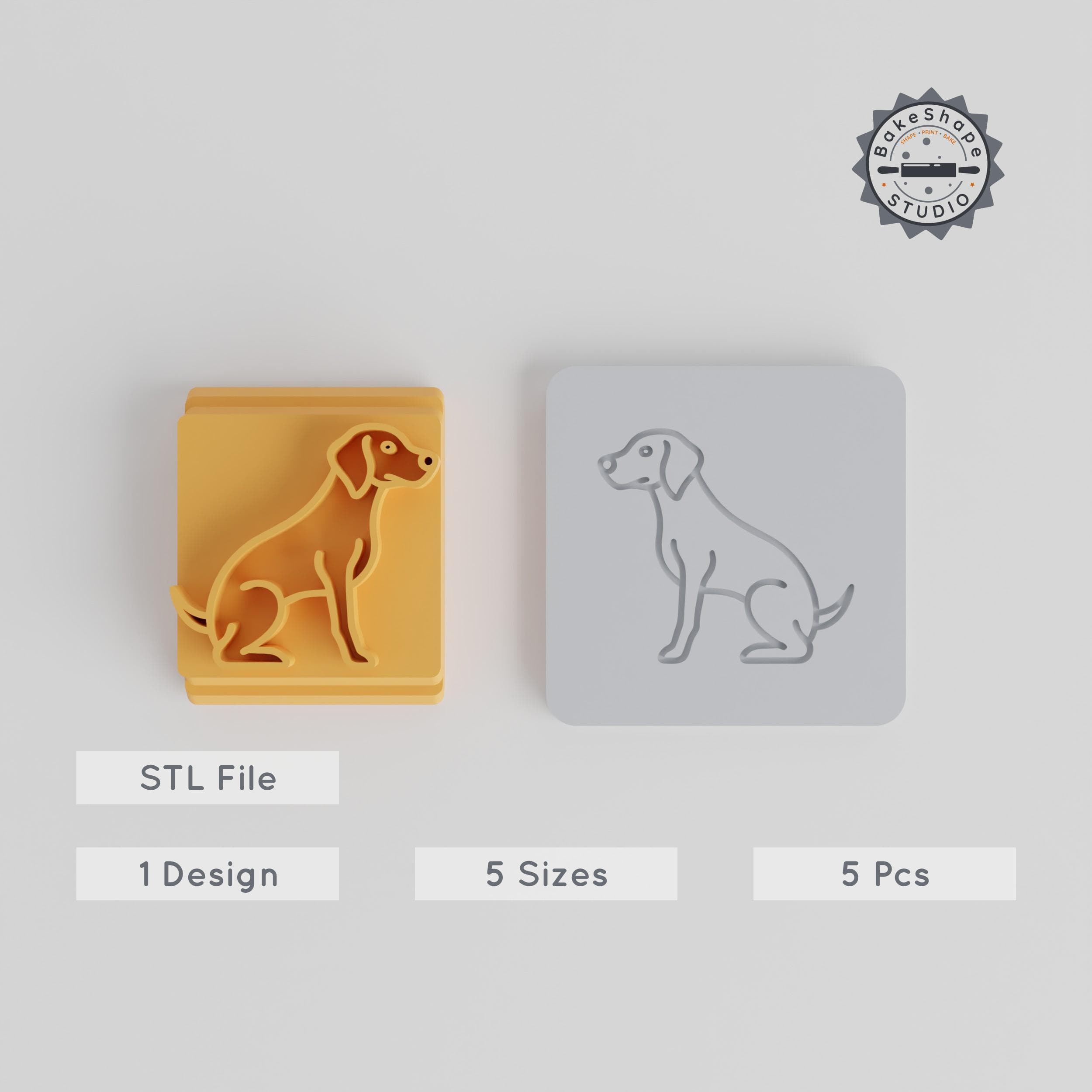 Weimaraner Stamp Tile, 5 Sizes, Silver Grey Dog Design, Ideal for Clay, Cookies & Fondant PRODUCT_1999 3d model