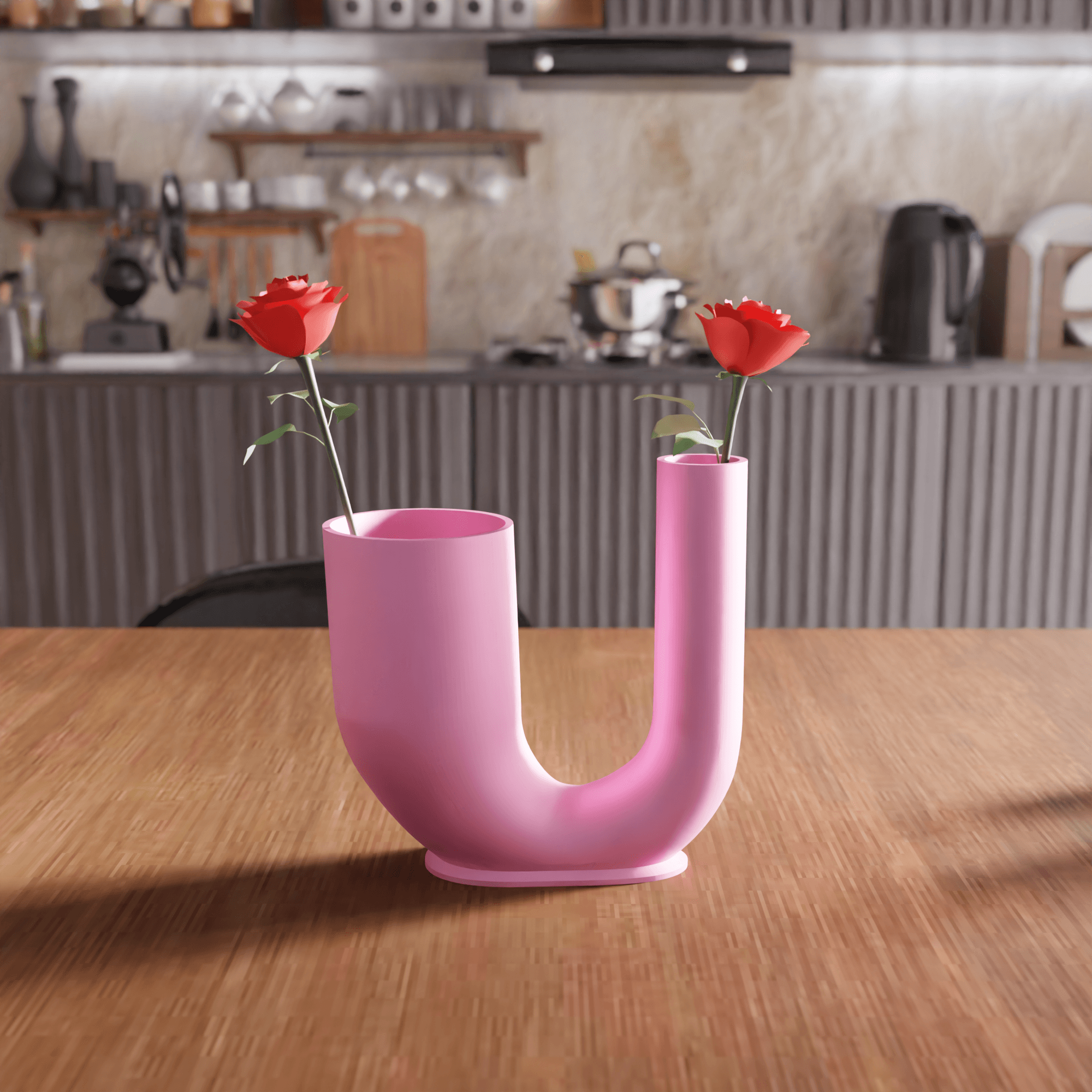U-Shape Dual-Chamber Vase 3d model